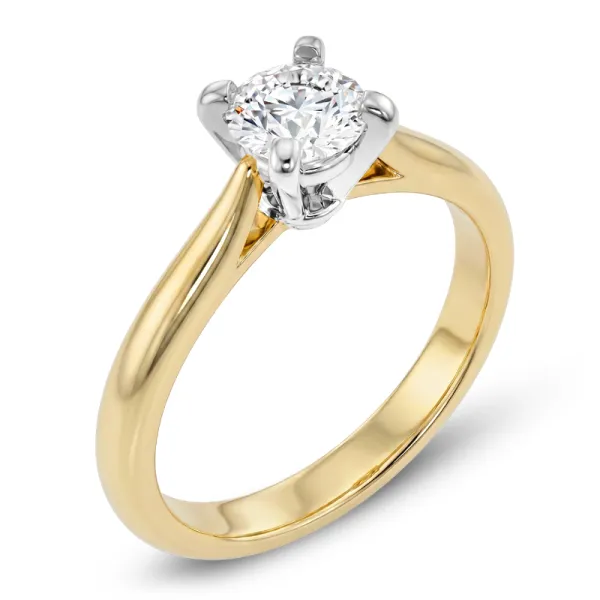 Dámský prsten žluté bílé zlato 585/1000 přírodní diamant 0.41 ct G/SI 10202-ZLB-DIA