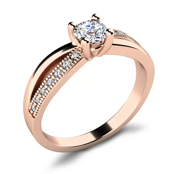 Dámský prsten růžové zlato 585/1000 přírodní diamant G/SI 10998-CV-DIA