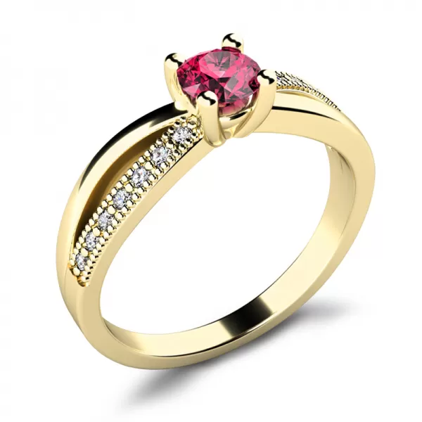 Dámský prsten žluté zlato 585/1000 přírodní diamant G/SI 10998-ZL-TUR