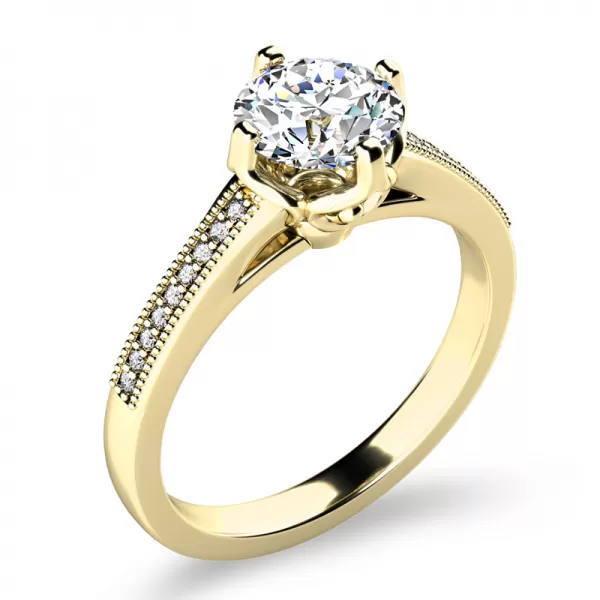 Dámský prsten žluté zlato 585/1000 přírodní diamant 0.099 ct G/SI 10977-ZL-DIA