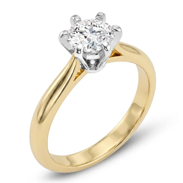 Dámský prsten žluté bílé zlato 585/1000 přírodní diamant 0.620ct G/SI 10999-ZLB-DIA