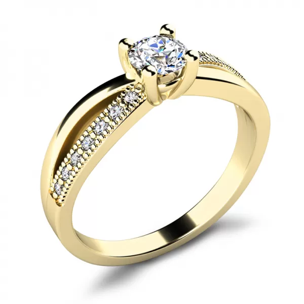 Dámský prsten žluté zlato 585/1000 přírodní diamant G/SI 10998-ZL-DIA