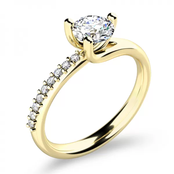 Dámský prsten žluté zlato 585/1000 přírodní diamanty 0.754 ct 10964-ZL-DIA