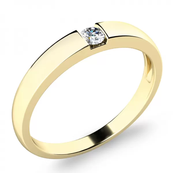 Zásnubní prsten žluté zlato 585/1000 přírodní diamant 0.055 ct G/SI ZP-10978-ZL-DIA