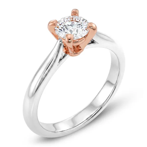 Zásnubní prsten bílé a růžové zlato 585/1000 přírodní diamant 0.41 ct G/SI ZP-10202-BCV-DIA
