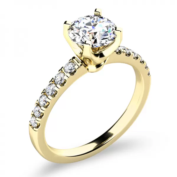 Dámský prsten žluté zlato 585/1000 přírodní diamanty 1.090 ct G/SI 10961-ZL-DIA