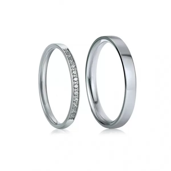 Snubní prsteny ocel zirkon SP-7045