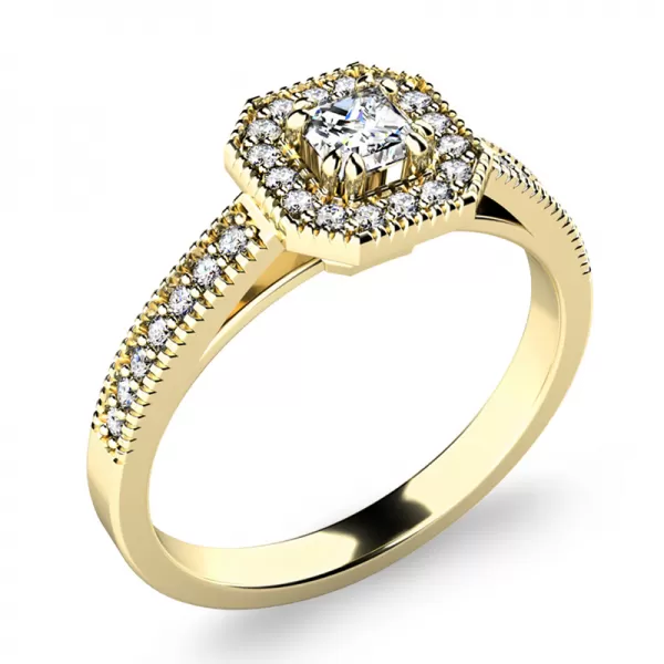 Zásnubní prsten žluté zlato 585/1000 přírodní diamant 0.312 ct ZP-140035-ZL-DIA
