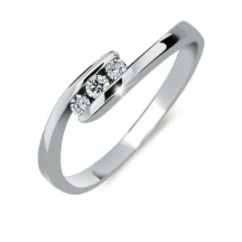 Zásnubní prsten bílé zlato 585/1000 s přírodními diamanty 0,094ct, G, Si  ZP-2072-B-DIA