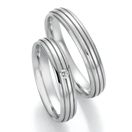 Snubní prsteny ocel přírodní diamant 0.040 ct SP-22150
