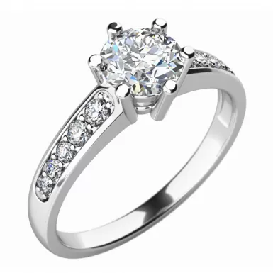 Zásnubní prsten bílé zlato 585/1000 zirkon ZP-10747-ZIR