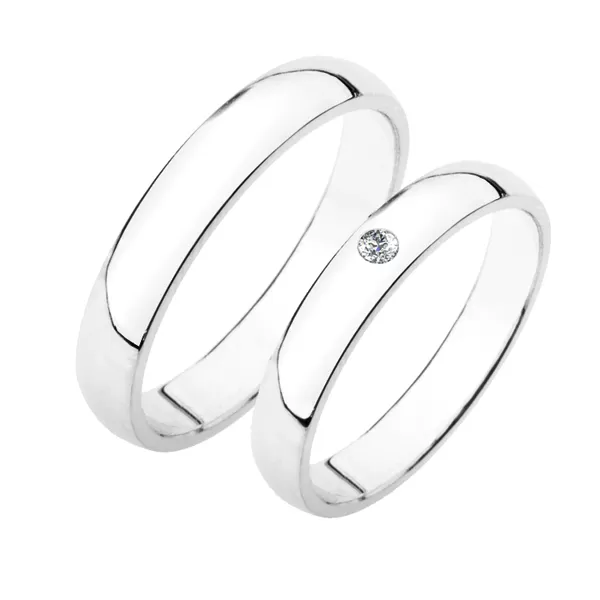 Snubní prsteny stříbro 925 zirkon 0.025 ct SP-202-Ag