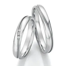 Snubní prsteny ocel přírodní diamant 0.040 ct SP-22050