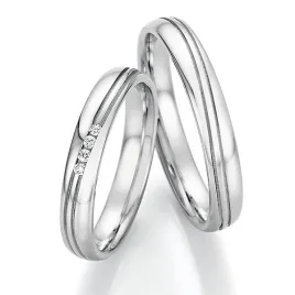 Snubní prsteny ocel přírodní diamant 0.040 ct SP-22110