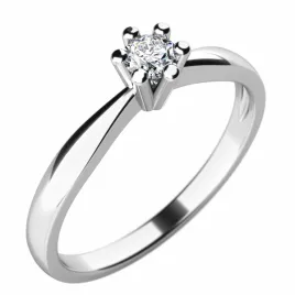 Zásnubní prsten bílé zlato 585/1000 přírodní diamant 0.110 ct G/SI ZP-10756D