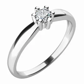 Zásnubní prsten bílé zlato 585/1000 přírodní diamant 0.130 ct G/SI ZP-10768D