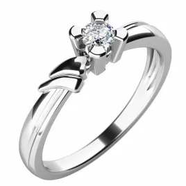 Zásnubní prsten bílé zlato 585/1000 přírodní diamant 0.082 ct G/SI ZP-10754D