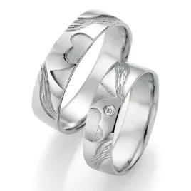 Snubní prsteny stříbro 925 přírodní diamant 0.025 ct briliantem SP-51050