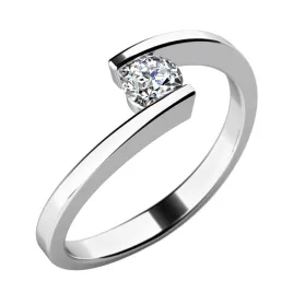 Zásnubní prsten bílé zlato 585/1000 přírodní diamant 0.130 ct G/SI ZP-10762D