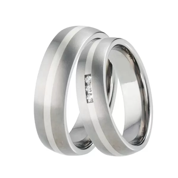 Snubní prsteny titan zirkon - stříbro TS-88001