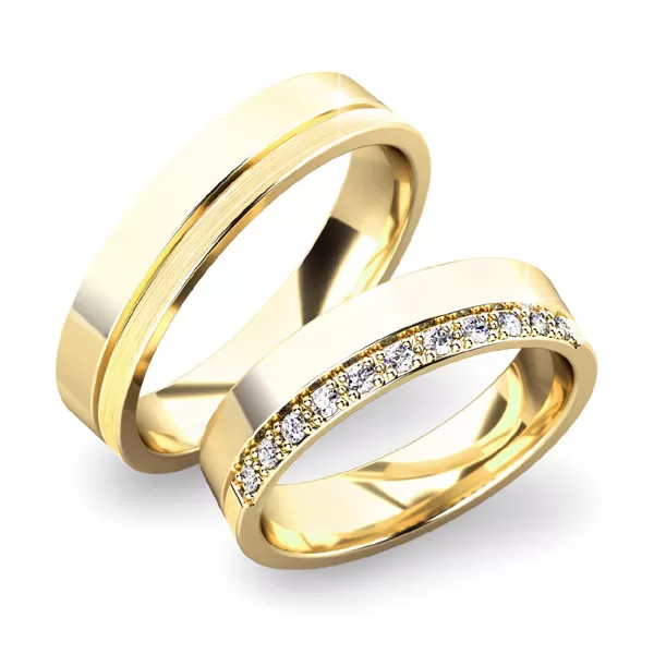 Snubní prsteny bílé zlato 585 zirkon 0.110 ct G/SI SP-61039