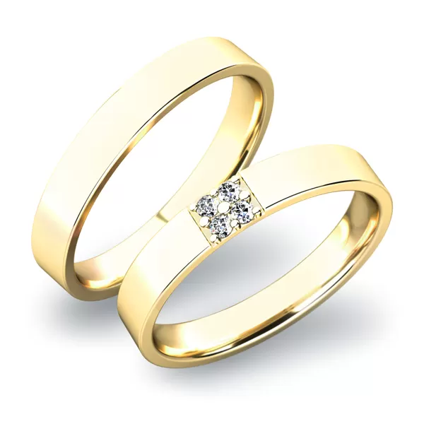 Snubní prsteny bílé zlato 585 zirkon 0.060 ct G/SI SP-61027B