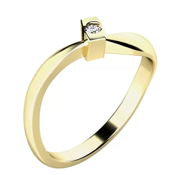 Zásnubní prsten bílé zlato 585/1000 přírodní diamant 0.031 ct G/SI ZP-10784D