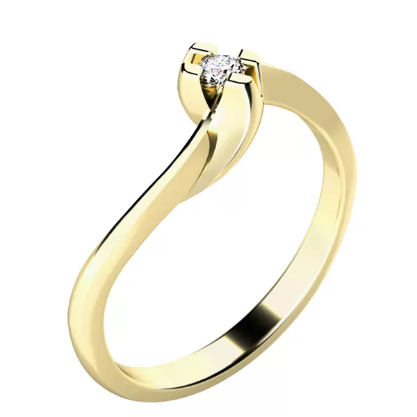 Zásnubní prsten bílé zlato 585/1000 přírodní diamant 0.035 ct G/SI ZP-10787D