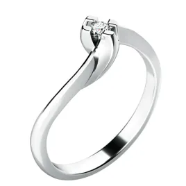 Zásnubní prsten bílé zlato 585/1000 přírodní diamant 0.035 ct G/SI ZP-10787D