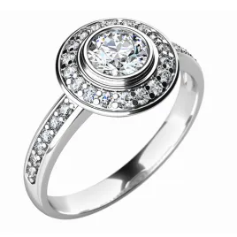 Zásnubní prsten bílé zlato 585/1000 přírodní diamant 0.30 ct G/SI ZP-10765D