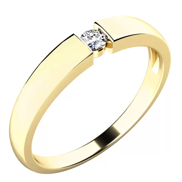 Zásnubní prsten bílé zlato 585/1000 přírodní diamant 0.053 ct G/SI ZP-10771D