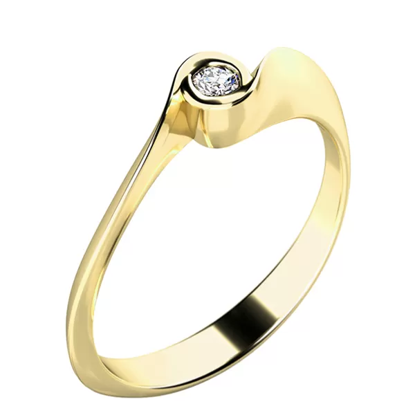 Zásnubní prsten bílé zlato 585/1000 přírodní diamant 0.045 ct G/SI ZP-10783D