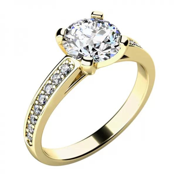 Zásnubní prsten bílé zlato 585/1000 přírodní diamant 1.05 ct G/SI ZP-10777D