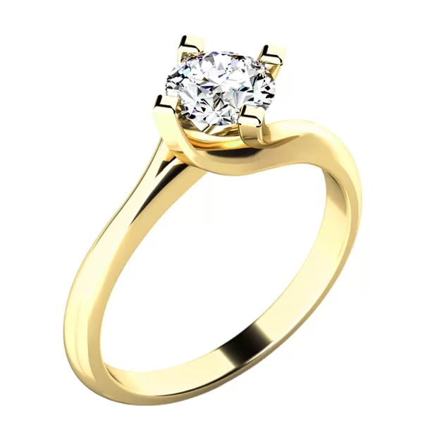 Zásnubní prsten bílé zlato 585/1000 přírodní diamant 0.60 ct G/SI ZP-10779D