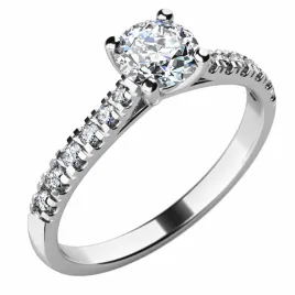 Zásnubní prsten bílé zlato 585/1000 přírodní diamant 0.419 ct G/SI ZP-10759D