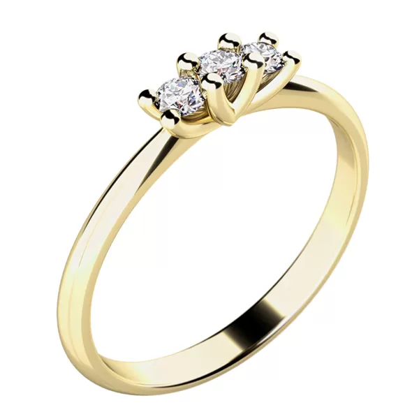 Zásnubní prsten bílé zlato 585/1000 přírodní diamant 0.105 ct G/SI ZP-10781D