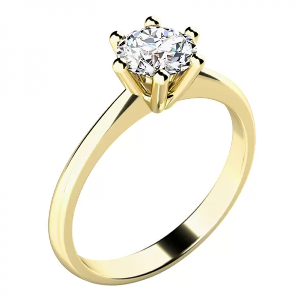 Zásnubní prsten bílé zlato 585/1000 přírodní diamant 0.60 ct G/SI ZP-10720D