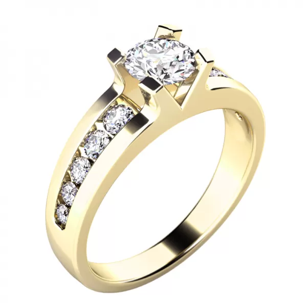 Zásnubní prsten bílé zlato 585/1000 přírodní diamant 0.80 ct G/SI ZP-10776D