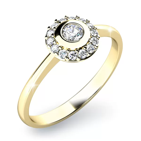 Zásnubní prsten bílé zlato 585/1000 přírodní diamant 0.159 ct G/SI ZP-10799D