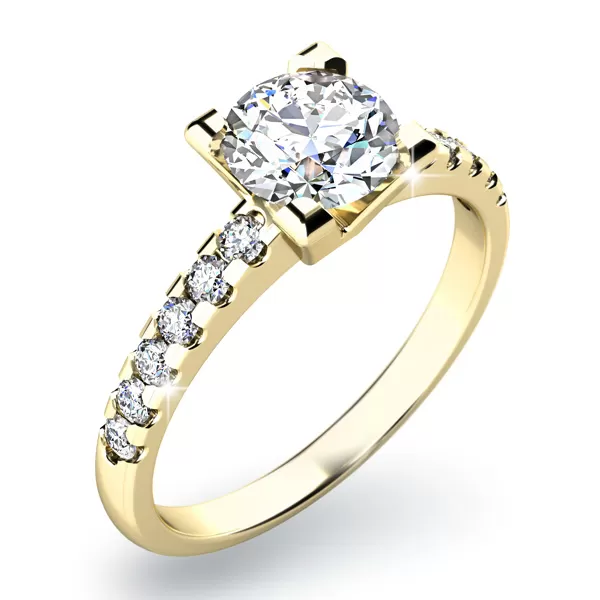 Zásnubní prsten bílé zlato 585/1000 přírodní diamant 0.144 ct G/SI ZP-10804D