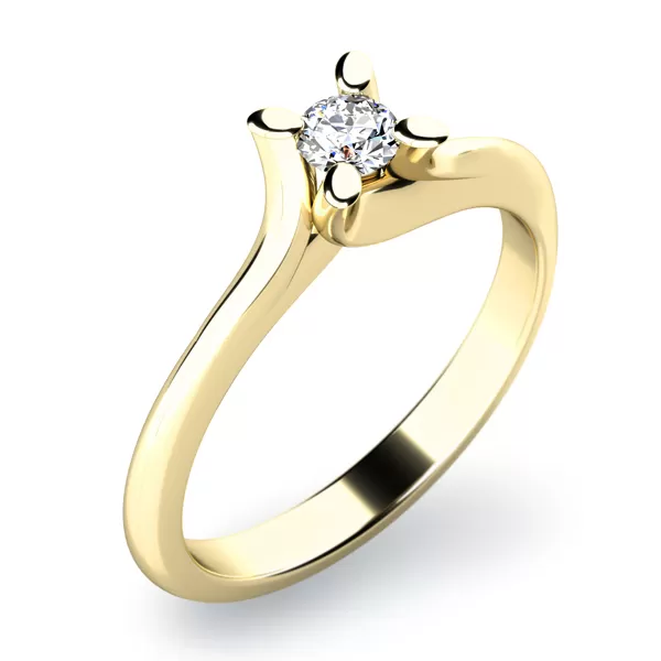 Zásnubní prsten bílé zlato 585/1000 přírodní diamant 0.075 ct G/SI ZP-10806D