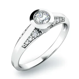 Zásnubní prsten bílé zlato 585/1000 přírodní diamant 0.330 ct G/SI ZP-10798D