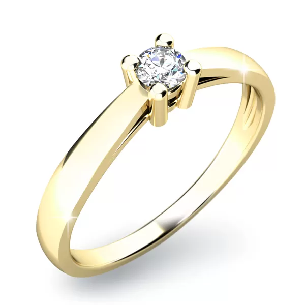 Zásnubní prsten bílé zlato 585/1000 přírodní diamant 0.110 ct G/SI ZP-10797D