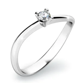 Zásnubní prsten bílé zlato 585/1000 přírodní diamant 0.052 ct G/SI ZP-10841D