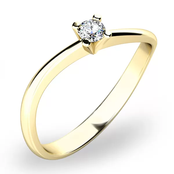 Zásnubní prsten bílé zlato 585/1000 přírodní diamant 0.052 ct G/SI ZP-10841D