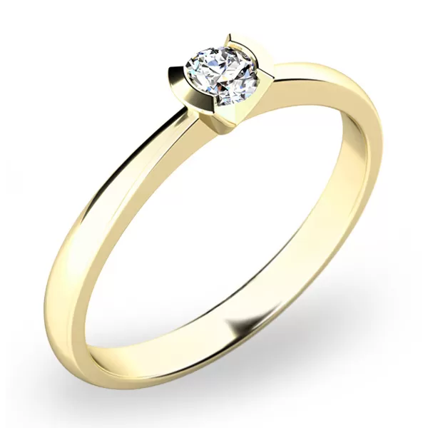 Zásnubní prsten bílé zlato 585/1000 přírodní diamant 0.060 ct G/SI ZP-10840D