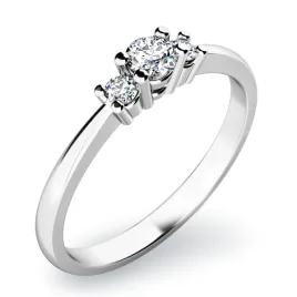Zásnubní prsten bílé zlato 585/1000 přírodní diamant 0.150 ct G/SI ZP-10843D