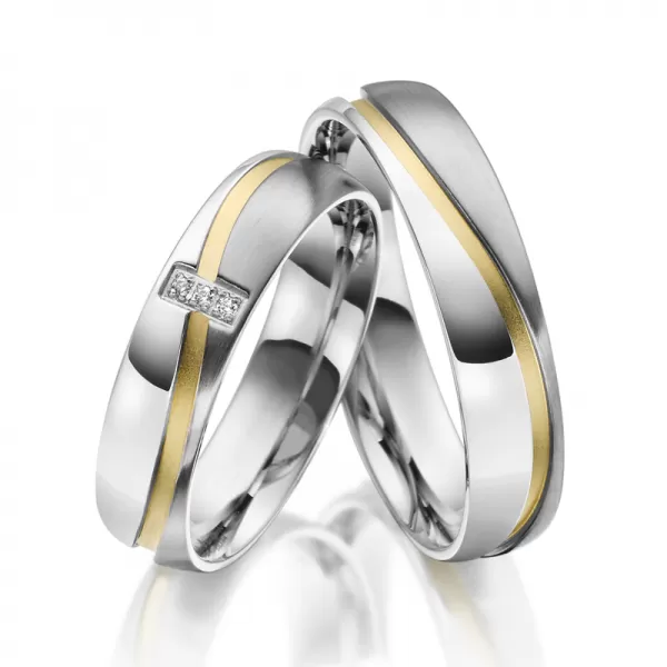 Snubní prsteny ocel zirkon SP-ES-015