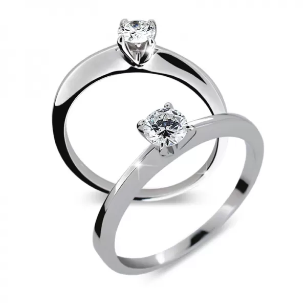 Zásnubní prsten bílé zlato 585/1000 přírodní diamant 0.25 ct G/SI ZP1232