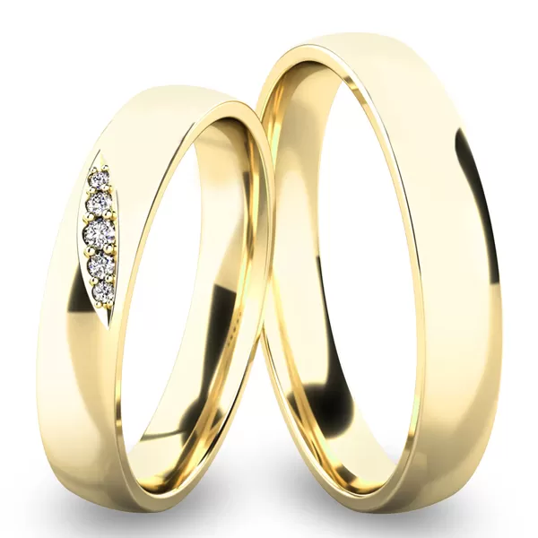 Snubní prsteny žluté zlato 585 zirkon 0.030 ct G/SI SP-61038